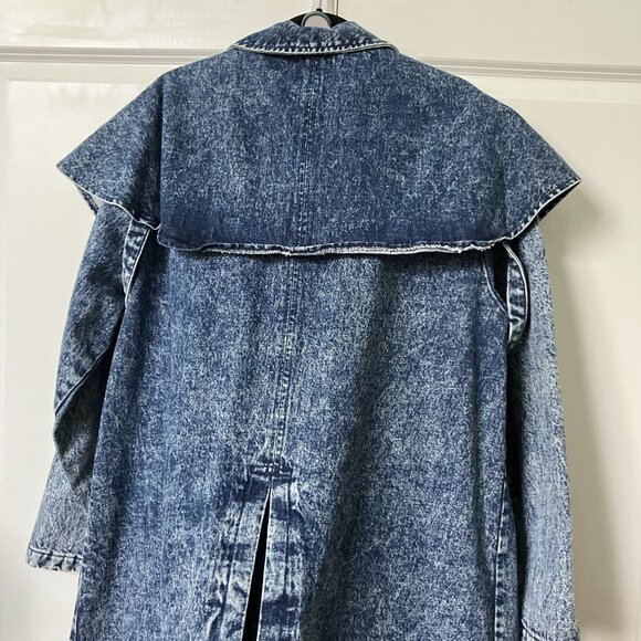 Vintage Wear of the West Duster Coat Denim Acid Wash Medium Made in USA Rodeo - Picture 8 of 16
